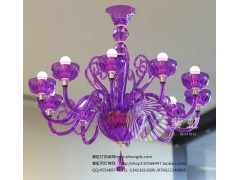 紫色全銅客廳燈 紫虹燈飾