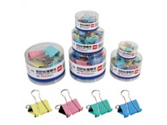 得力855ES系列彩色長尾票夾筒裝