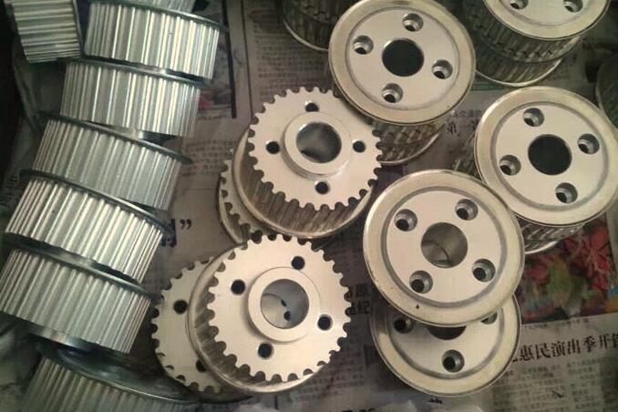 同步輪配套同步帶，鋁制同步帶輪梯形齒，圓弧齒帶輪